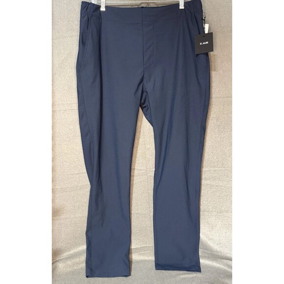 01.Algo WarpTech Performance Commuter Pants NWT Navy Blue - Men's L - 36W x 31L - Picture 10 of 10